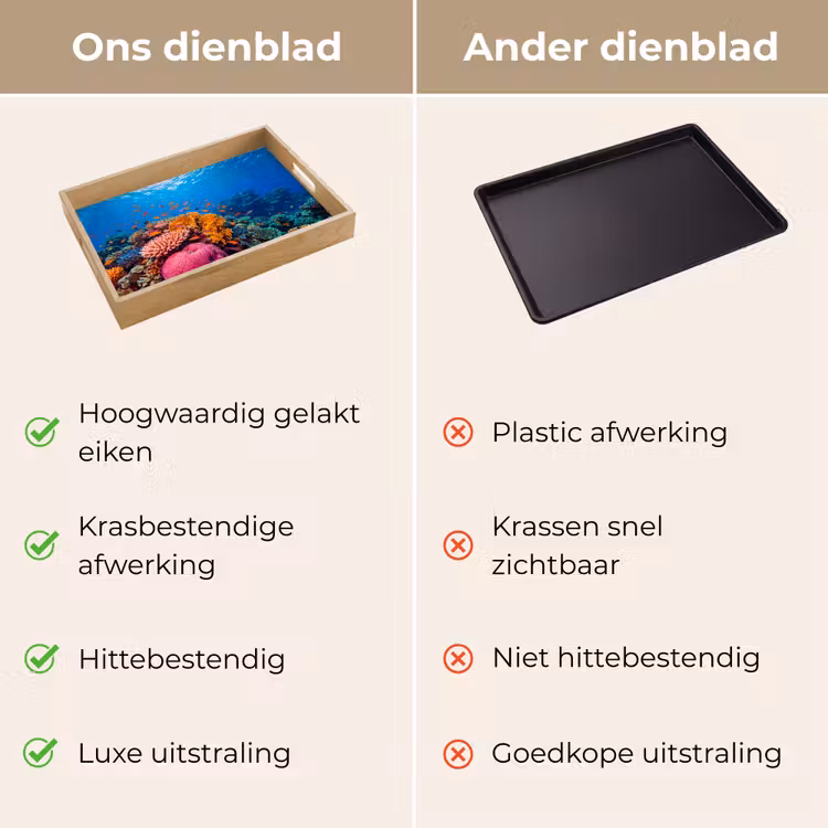 Koraal - Vissen - Oceaan - Natuur - Kleurrijk Dienblad Rechthoek middel -USP_VergelijkingNL