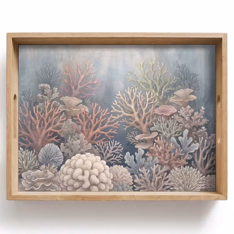 Koraal - Zeeleven - Onderwater - Illustratie - Natuur Dienblad Rechthoek middel -z3d_shopping