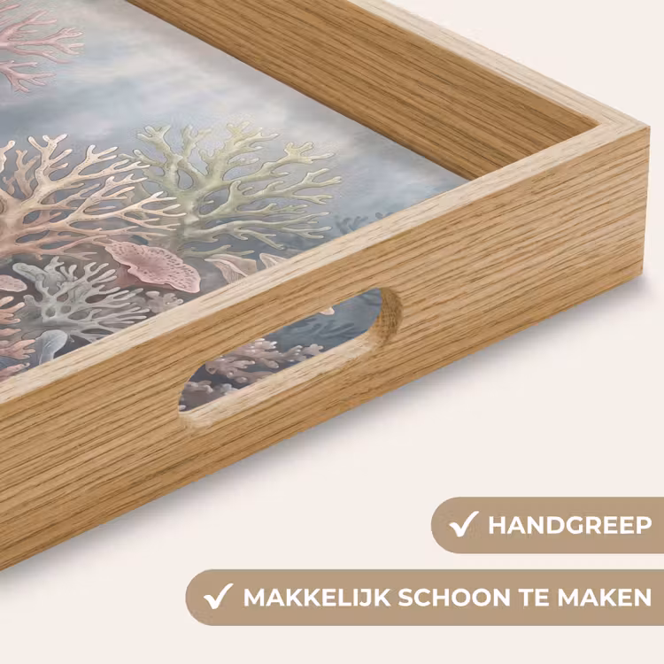 Koraal - Zeeleven - Onderwater - Illustratie - Natuur Dienblad Rechthoek middel -USP_HandgreepNL