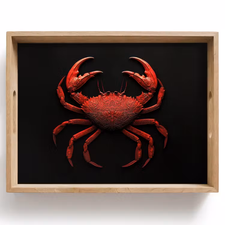 Krab - Rood - Vissen - Schaaldieren Dienblad Rechthoek middel -z3d_shopping