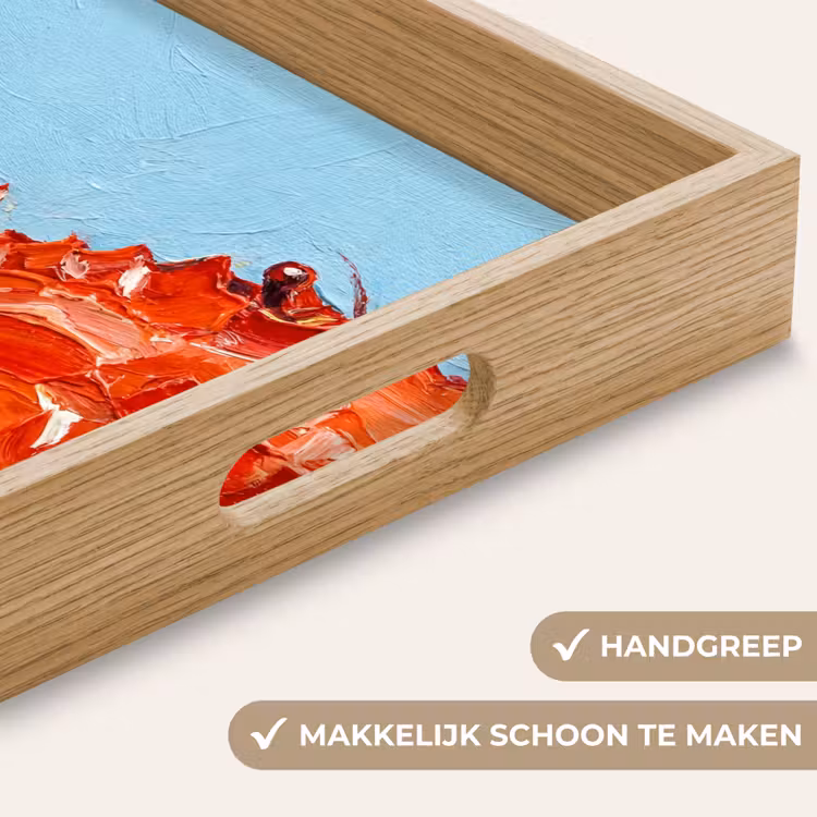 Krab - Zee - Dieren - Abstract - Rood Dienblad Rechthoek middel -USP_HandgreepNL