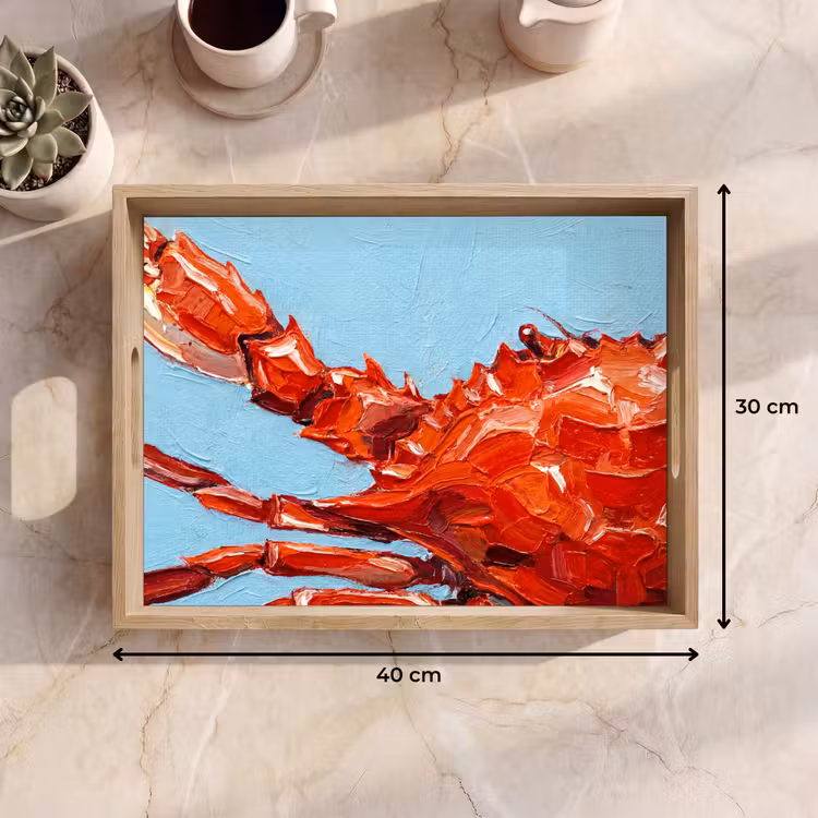Krab - Zee - Dieren - Abstract - Rood Dienblad Rechthoek middel -USP_Formaat