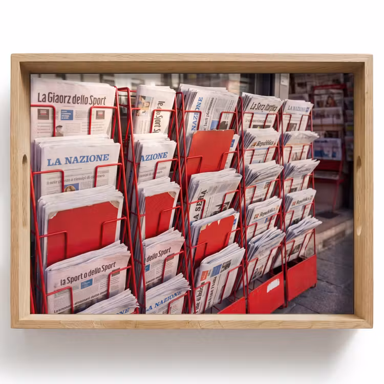 Kranten - Rek - Stedelijk - Dagelijks leven - Rood Dienblad Rechthoek middel -z3d_shopping