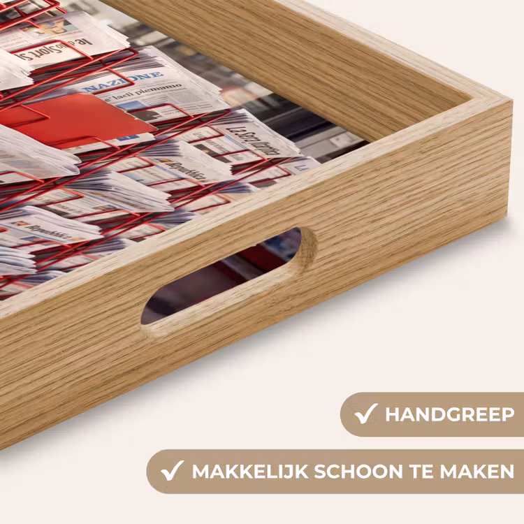 Kranten - Rek - Stedelijk - Dagelijks leven - Rood Dienblad Rechthoek middel -USP_HandgreepNL