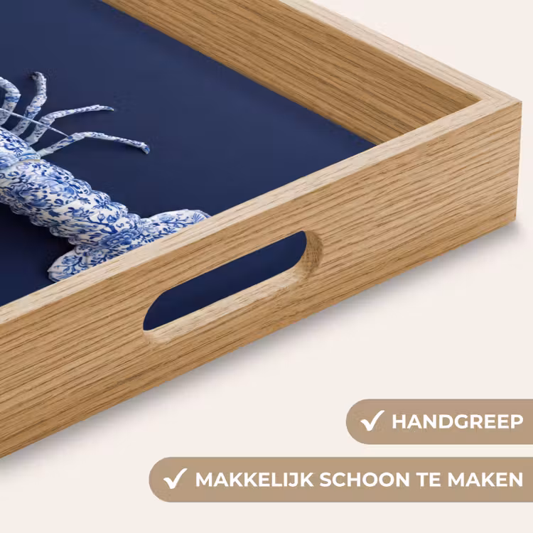 Kreeft - Porselein - Delfts - Blauw Dienblad Rechthoek middel -USP_HandgreepNL