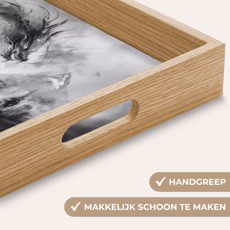 Krijger - Draak - Grijs Dienblad Rechthoek middel -USP_HandgreepNL