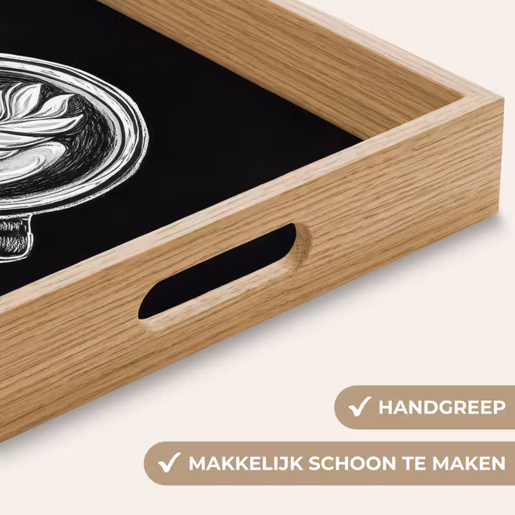 Krijttekening - Koffie - Latte art Dienblad Rechthoek middel -USP_HandgreepNL
