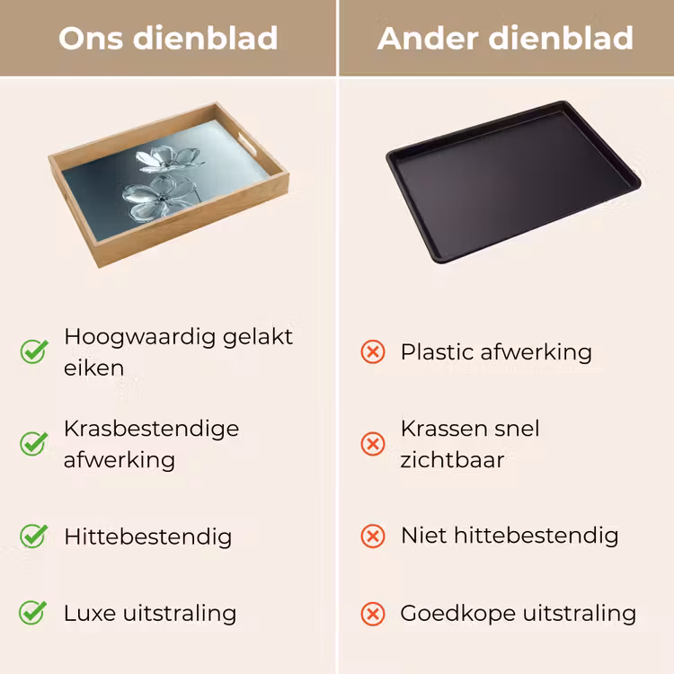 Kristal - Bloemen - Grijs Dienblad Rechthoek middel -USP_VergelijkingNL