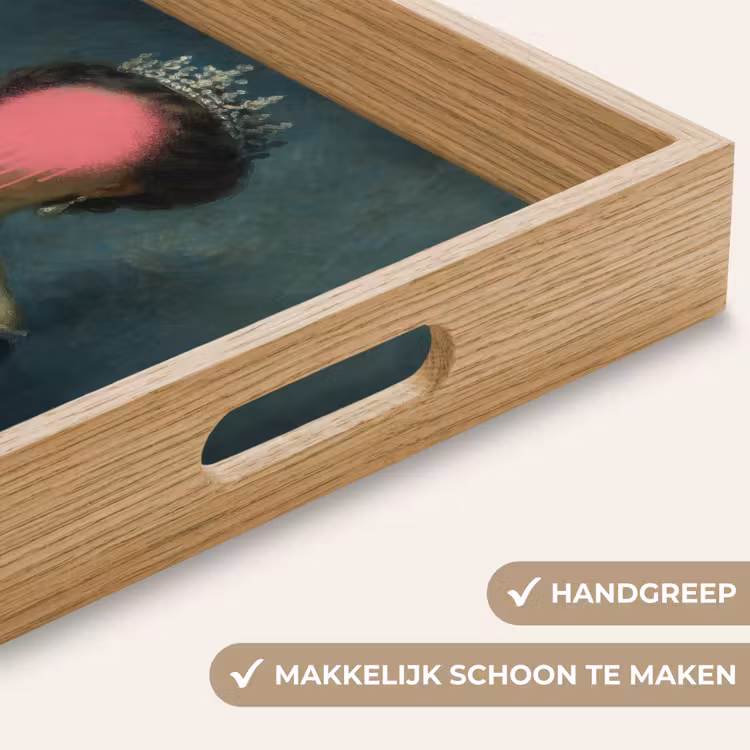 Kroon - Roze druipend verf - Portret Dienblad Rechthoek middel -USP_HandgreepNL