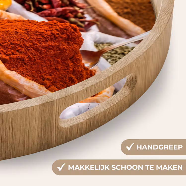 Dienblad - Kruiden - Markt - Eten - Kruiden - Markt - Eten Dienblad Rond middel