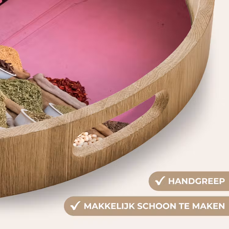 Dienblad - Kruiden - Markt - Roze - Kruiden - Markt - Roze Dienblad Rond middel