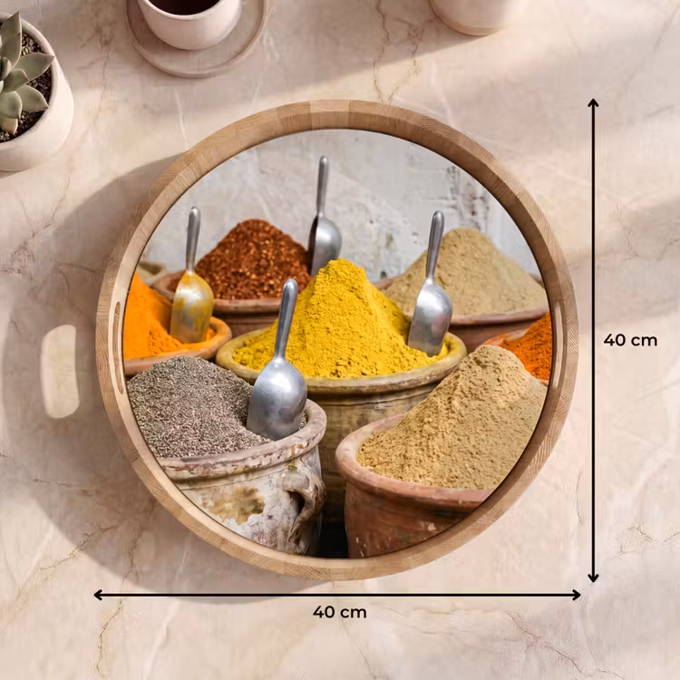 Dienblad - Kruiden - Potten - Oosters - Kruiden - Potten - Oosters Dienblad Rond middel