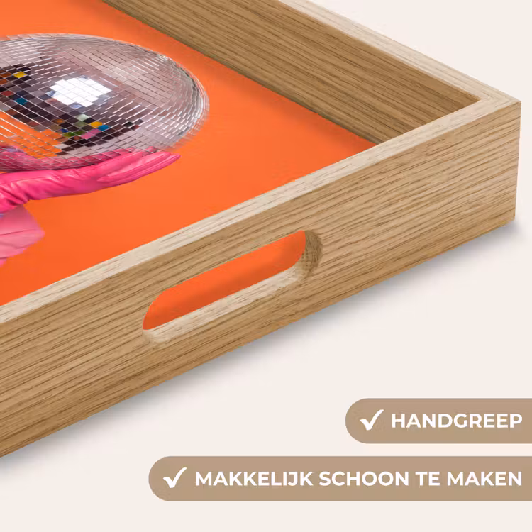 Kunst - Disco bal - Kleurrijk - Modern - Studio Dienblad Rechthoek middel -USP_HandgreepNL