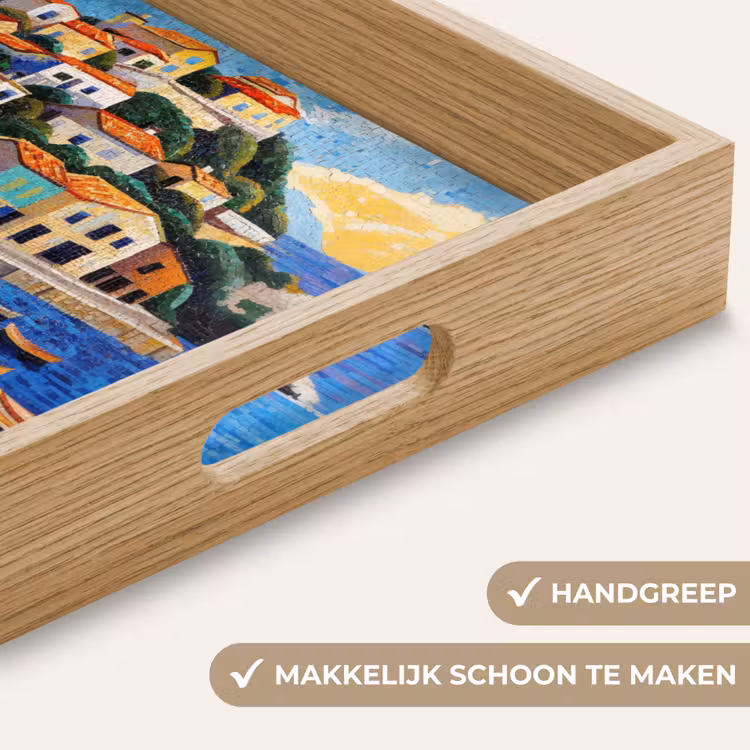 Kustdorp - Huisjes - Mozaïek - Zee Dienblad Rechthoek middel -USP_HandgreepNL