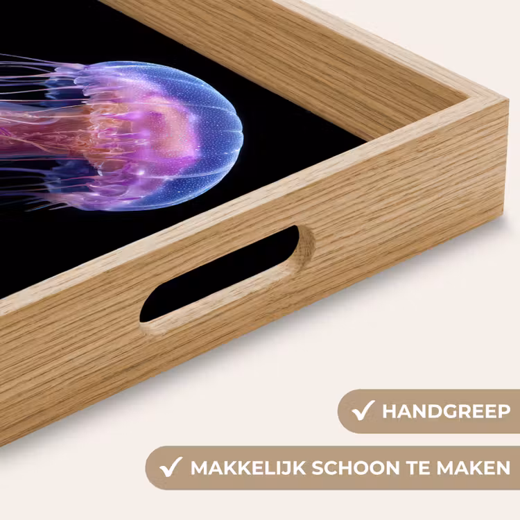 Kwal - Doorzichtig - Roze - Tentakels Dienblad Rechthoek middel -USP_HandgreepNL