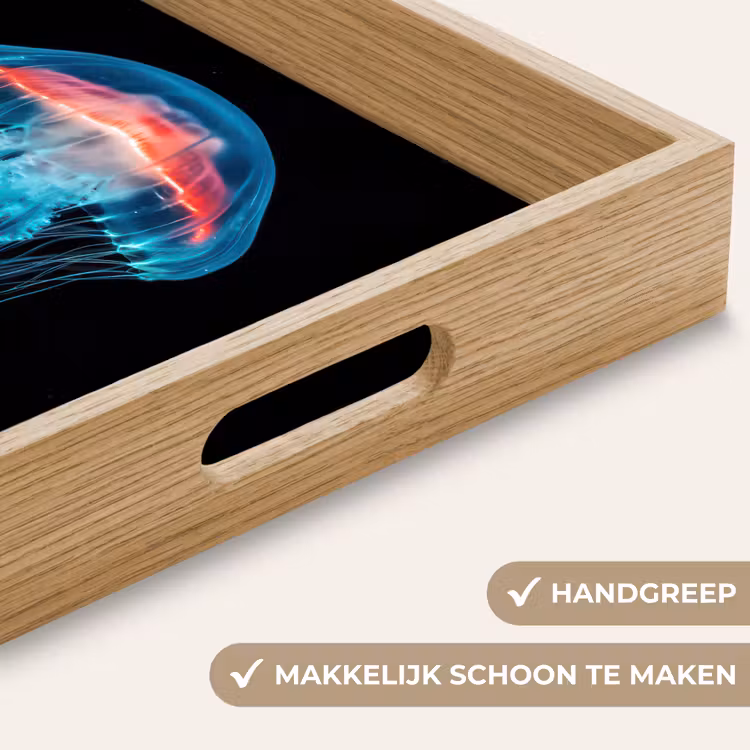 Kwal - Tentakels - Blauw - Licht Dienblad Rechthoek middel -USP_HandgreepNL