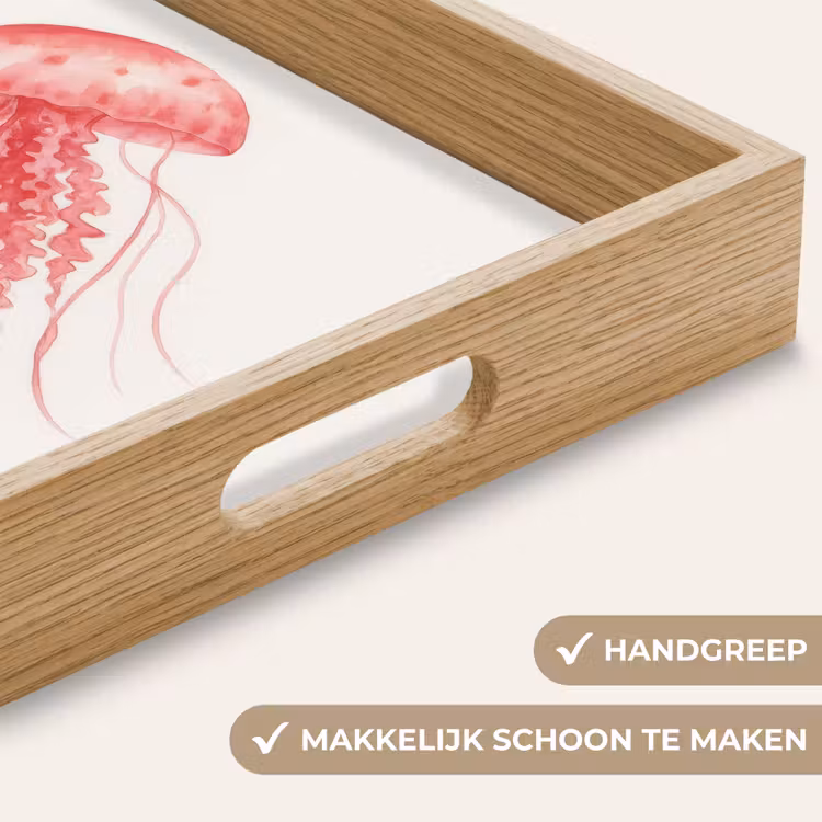 Kwal - Tentakels - Roze Dienblad Rechthoek middel -USP_HandgreepNL