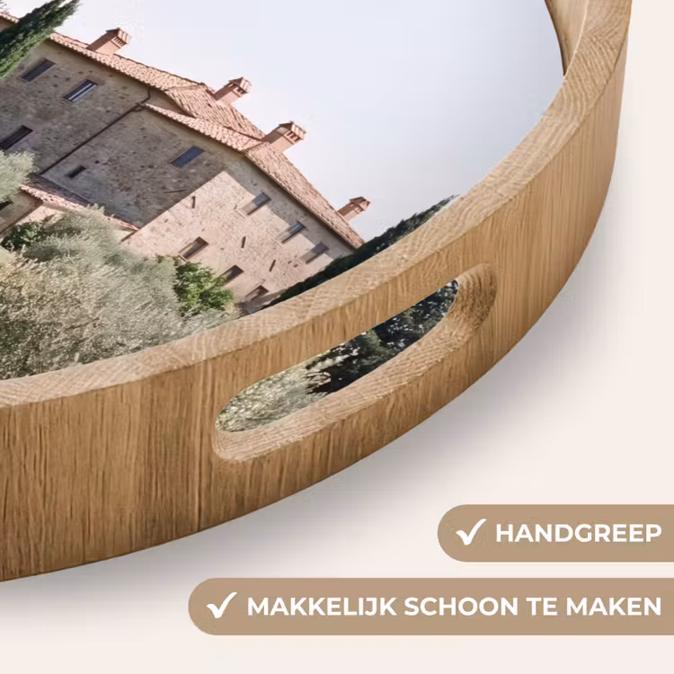 Dienblad - Landhuis - olijfboom - gaard - Landhuis - olijfboom - gaard Dienblad Rond middel