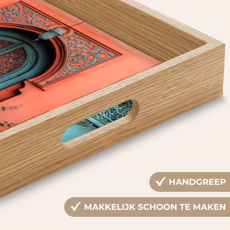 Lantaarn - Deur - Turquoise Dienblad Rechthoek middel -USP_HandgreepNL