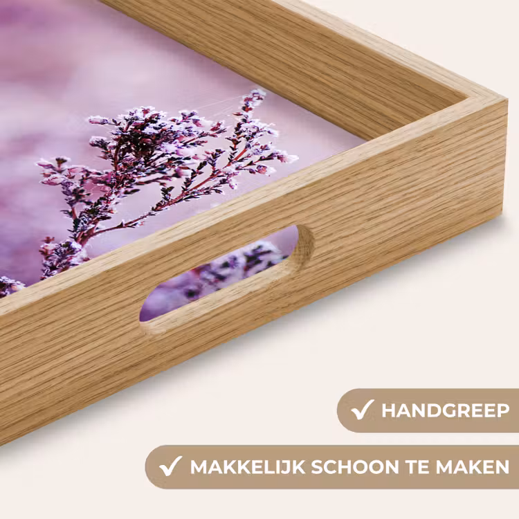Lavendel - Winter - Bloemen - Paars Dienblad Rechthoek middel -USP_HandgreepNL