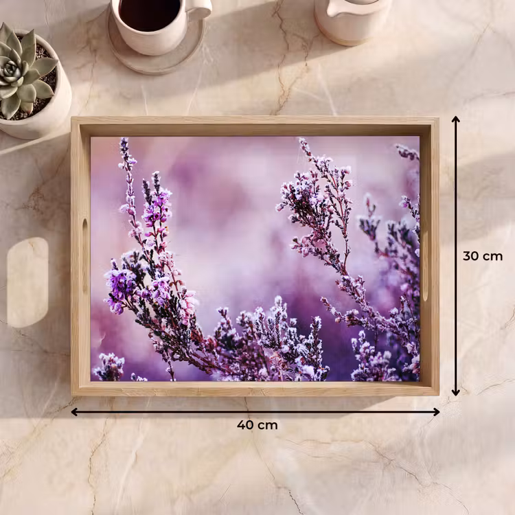 Lavendel - Winter - Bloemen - Paars Dienblad Rechthoek middel -USP_Formaat