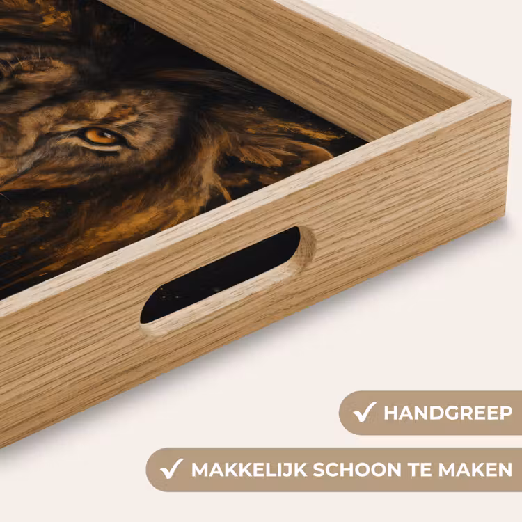 Leeuw - Goud - Druppels Dienblad Rechthoek middel -USP_HandgreepNL