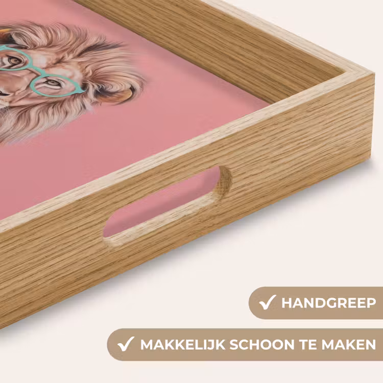 Leeuw - Pak - Geruit - Bril Dienblad Rechthoek middel -USP_HandgreepNL