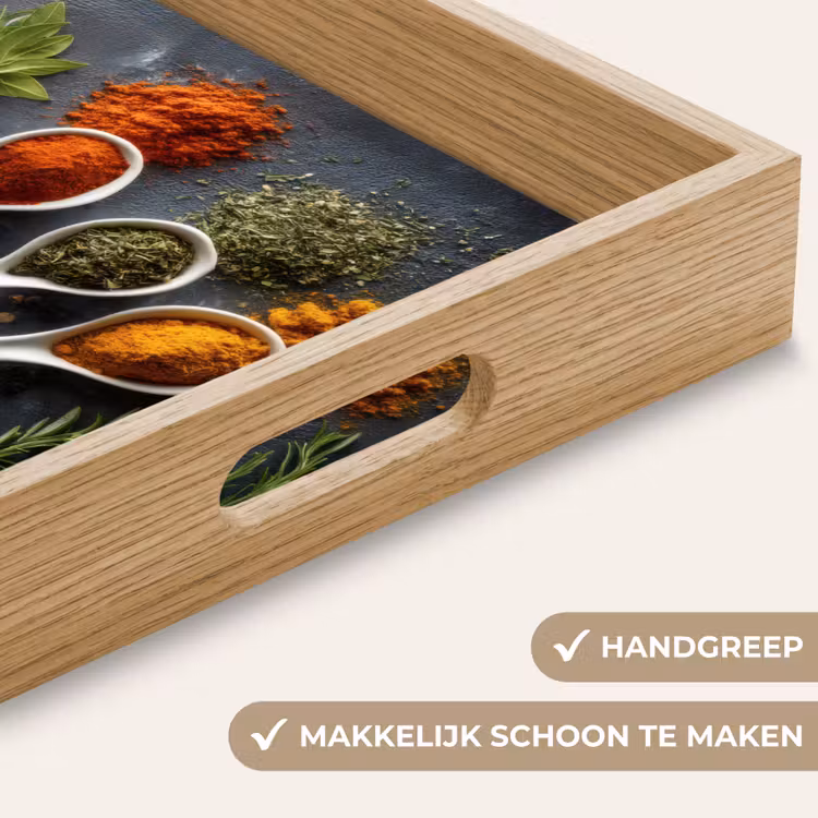 Lepels - Wit - Poeder - Kruiden Dienblad Rechthoek middel -USP_HandgreepNL