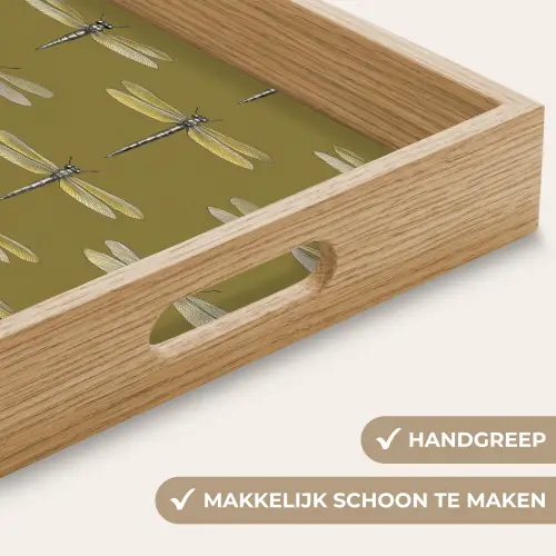 Libellen - Patroon - Groen Dienblad Rechthoek middel 911 -USP_HandgreepNL