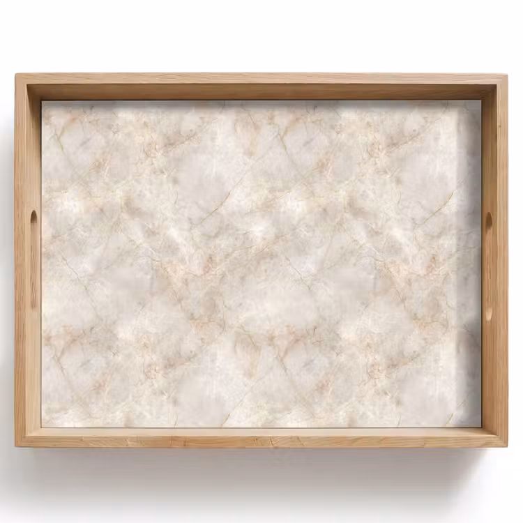 Lichtbeige - Goudbruine Nerven - Marmer Dienblad Rechthoek middel 911 -z3d_shopping