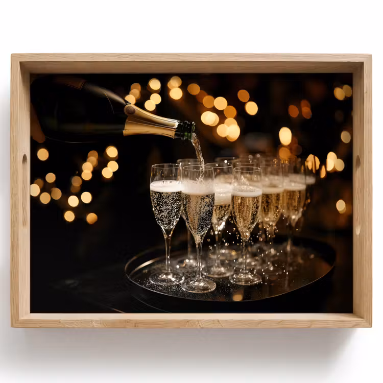 Lichter - Champagner - Gläser Dienblad Rechthoek middel -z3d_shopping