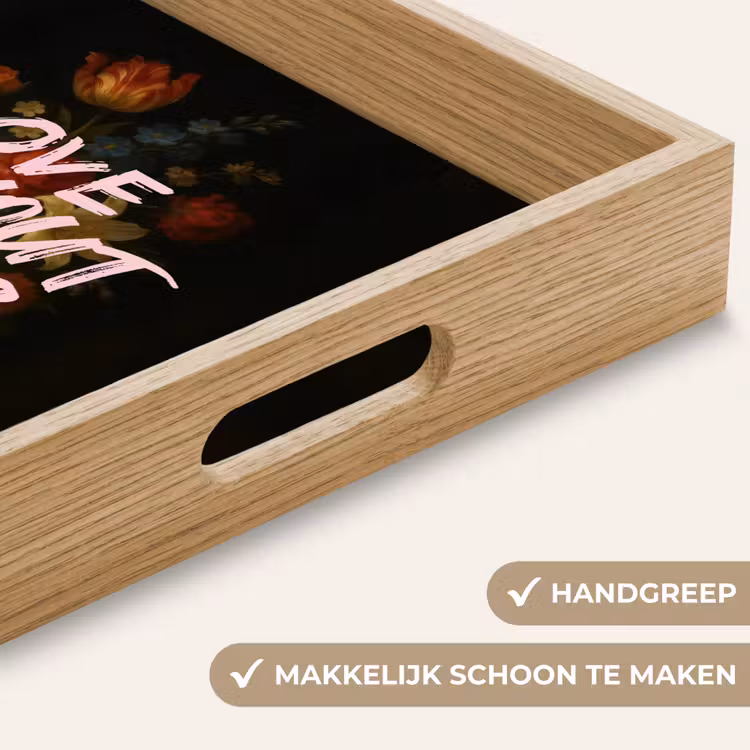 Liefde - Modern - Bloemen Dienblad Rechthoek middel -USP_HandgreepNL