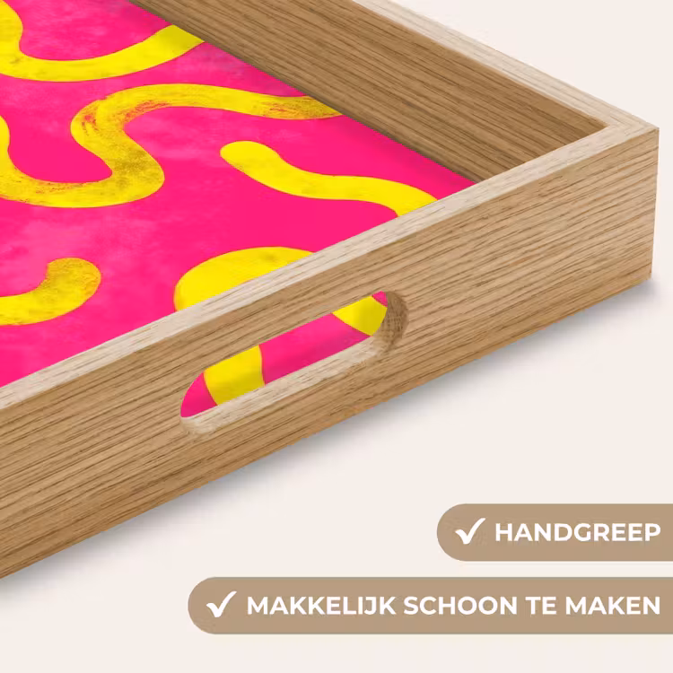 Lijn - Geel - Abstract Dienblad Rechthoek middel -USP_HandgreepNL