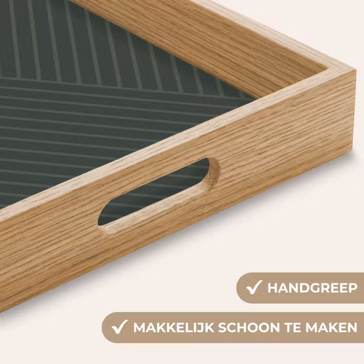 Lijnen - Abstract - Groen - Minimalistisch Dienblad Rechthoek middel -USP_HandgreepNL