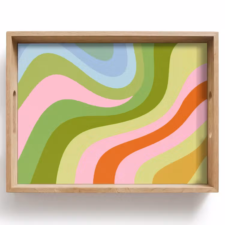 Lijnen - Pasteltinten - Golvend Dienblad Rechthoek middel -z3d_shopping