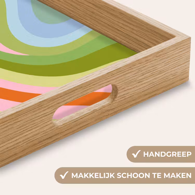 Lijnen - Pasteltinten - Golvend Dienblad Rechthoek middel -USP_HandgreepNL
