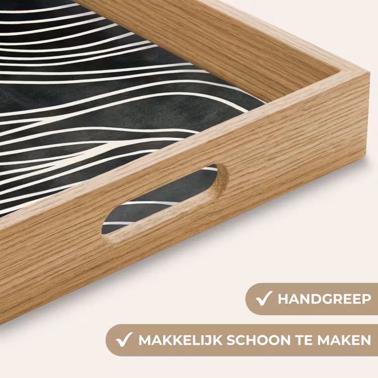 Lijnen - Patroon - Abstract - Wit Dienblad Rechthoek middel -USP_HandgreepNL