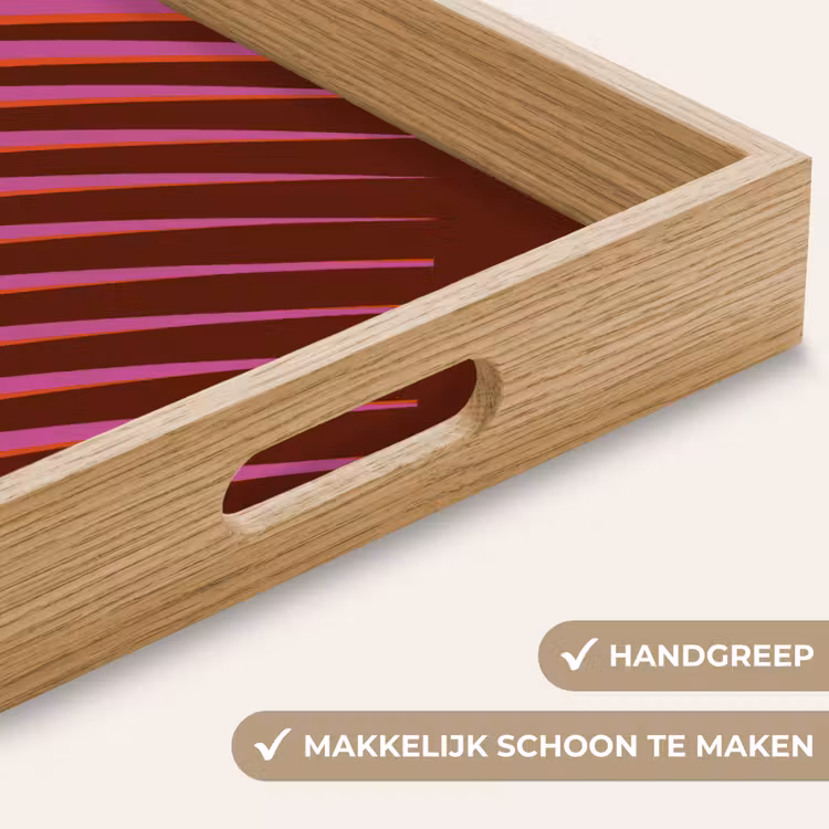 Lijnen - Rood - Beweging Dienblad Rechthoek middel -USP_HandgreepNL