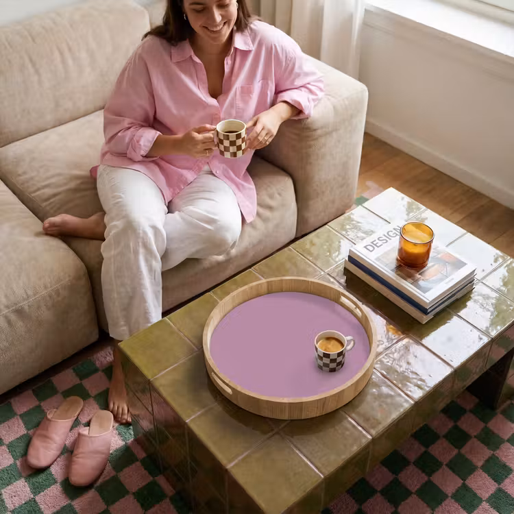 Lilac - Paars - Mauve Dienblad Rond middel 914 -sfeer3