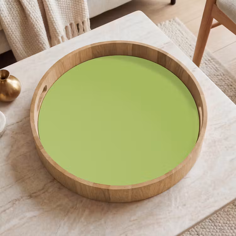 Lime - Glow - Groen Dienblad Rond middel 914 -sfeer1