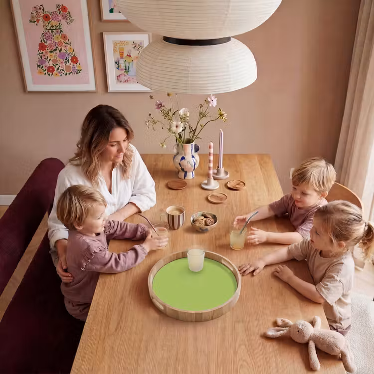 Lime - Glow - Groen Dienblad Rond middel 914 -sfeer4
