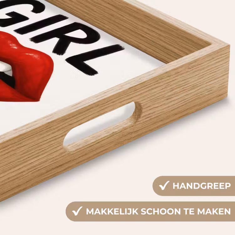 Lip - Girl - Rood - Letters Dienblad Rechthoek middel -USP_HandgreepNL