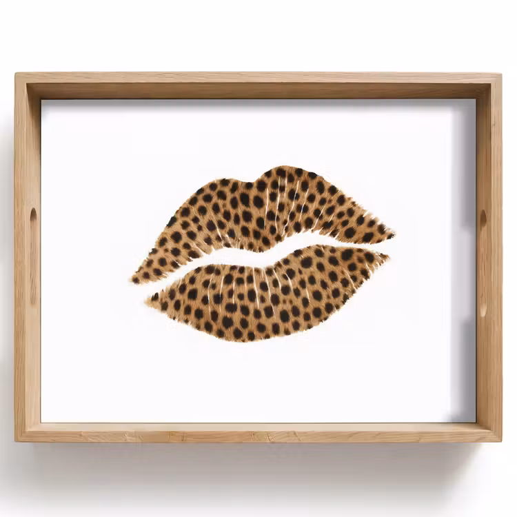 Lip - Panterprint - Minimalistisch - Wit Dienblad Rechthoek middel -z3d_shopping