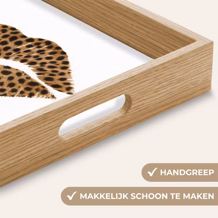 Lip - Panterprint - Minimalistisch - Wit Dienblad Rechthoek middel -USP_HandgreepNL
