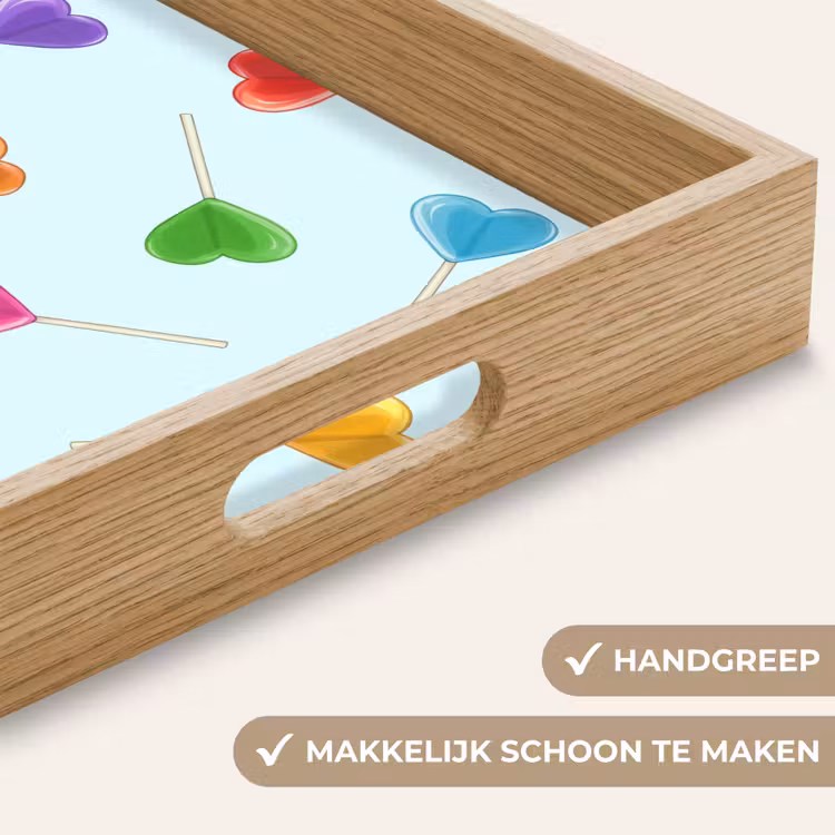 Lolly - Regenboog - Snoep Dienblad Rechthoek middel -USP_HandgreepNL
