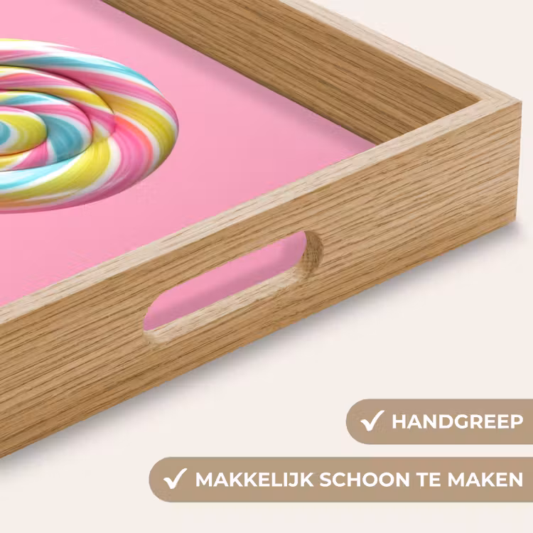 Lolly - Roze - Snoep - Zoet Dienblad Rechthoek middel -USP_HandgreepNL