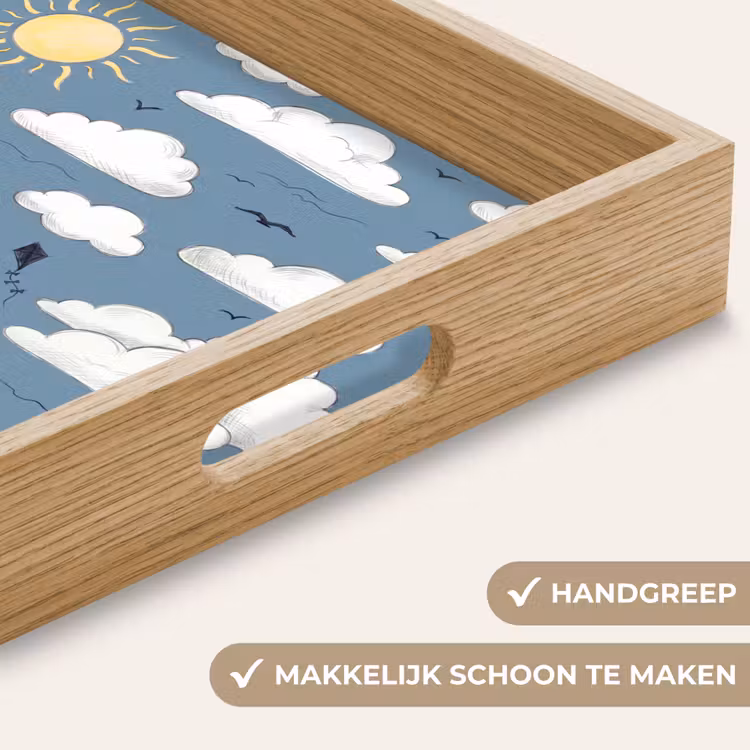 Lucht - Zon - Wolken - Natuur - Blauw Dienblad Rechthoek middel -USP_HandgreepNL
