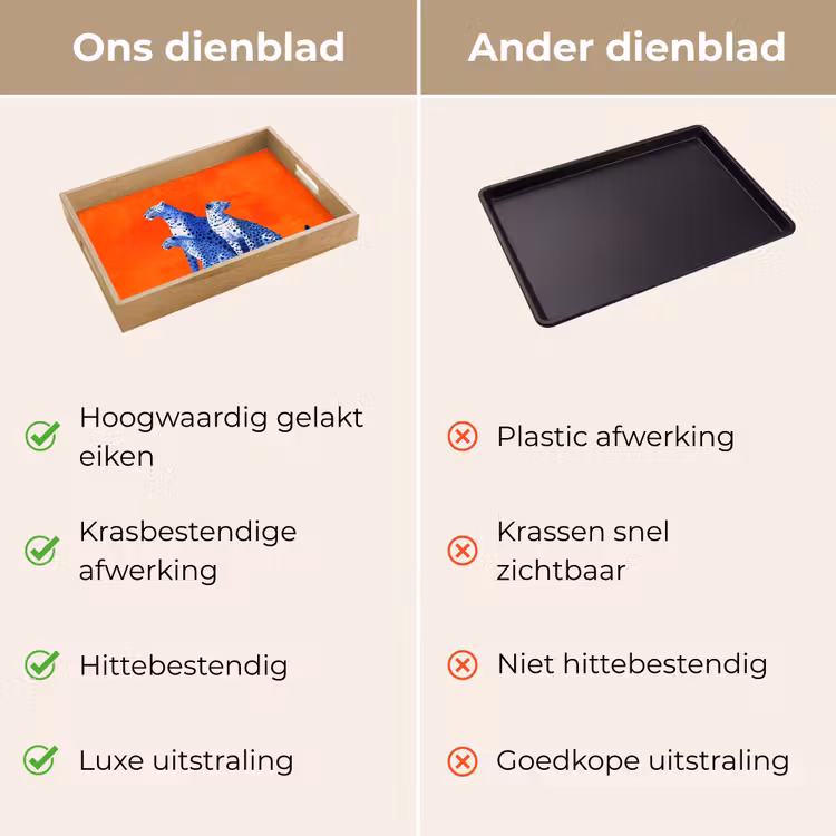 Luipaarden - Stippen - Oranje Dienblad Rechthoek middel -USP_VergelijkingNL