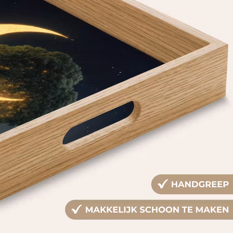 Maan - Bomen - Rust Dienblad Rechthoek middel -USP_HandgreepNL
