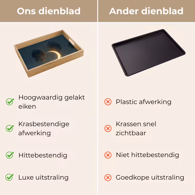 Maan - Bomen - Wandeling Dienblad Rechthoek middel -USP_VergelijkingNL